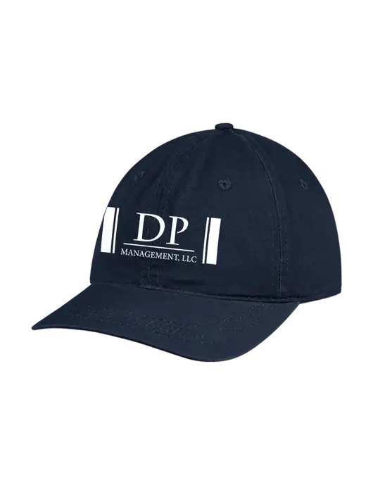 Garment Washed Unstructured Twill Navy Cap w/DP Management Logo
