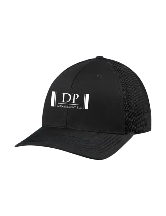 Richardson Adjustable Snapback Original 112 Trucker Cap Black w/Black Mesh w/DP Management Logo