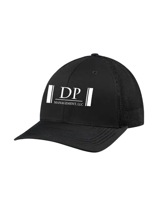 Richardson Adjustable Snapback Original 112 Trucker Cap Black w/Black Mesh w/DP Management Logo