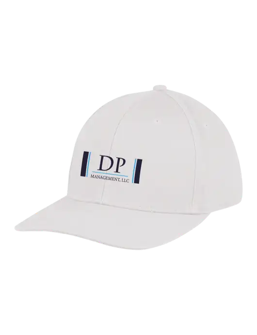 Premium Modern Structured Twill White Snapback Cap w/DP Management Logo