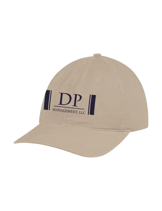 Garment Washed Unstructured Twill Tan Cap w/DP Management Logo