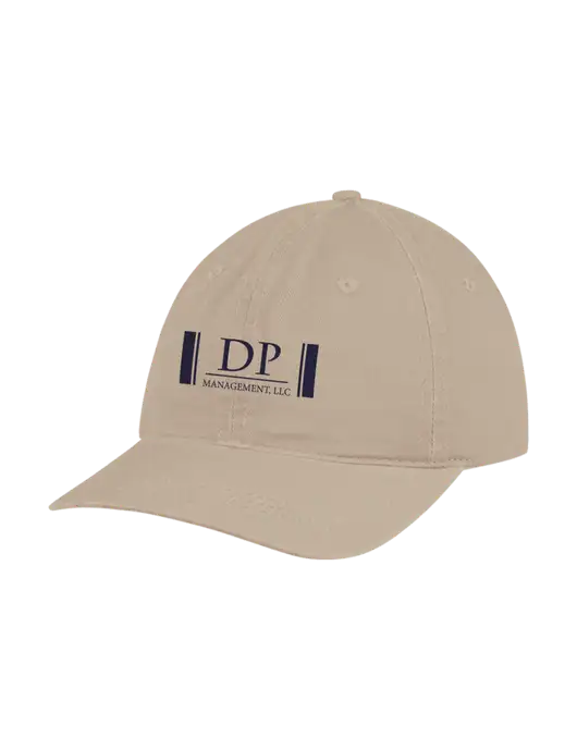 Garment Washed Unstructured Twill Tan Cap w/DP Management Logo