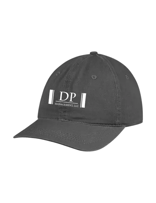 Garment Washed Unstructured Twill Charcoal Cap w/DP Management Logo
