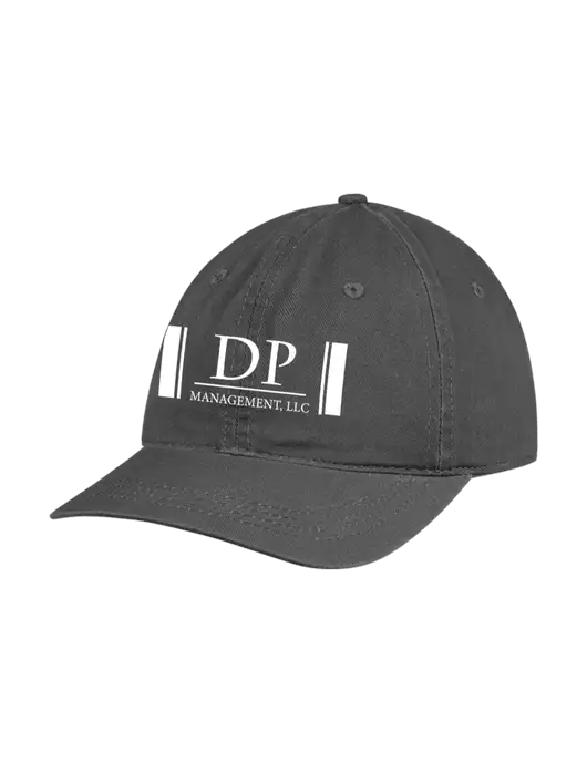 Garment Washed Unstructured Twill Charcoal Cap w/DP Management Logo