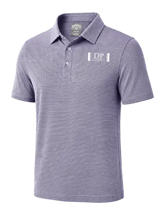 Callaway Navy Fine Line Stripe Polo w/DP Management Logo