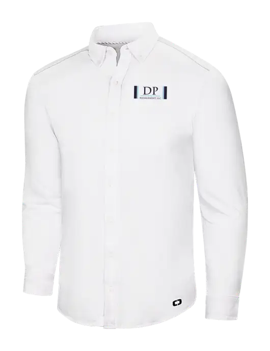 OGIO Bright White Modern Code Stretch Button-Up Shirt w/DP Management Logo