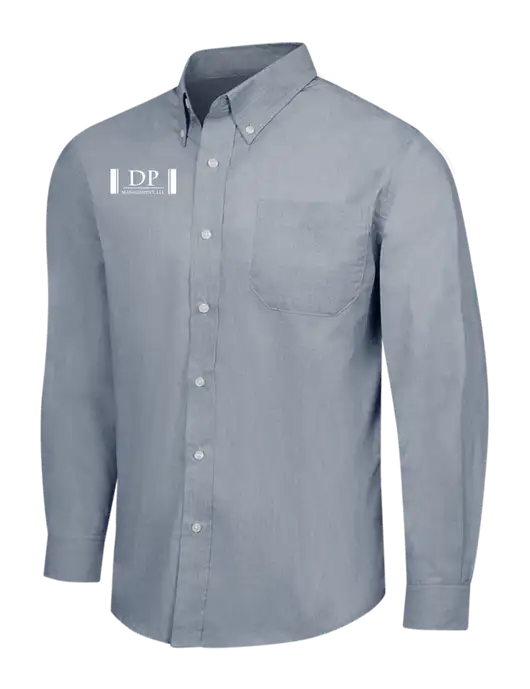 Navy Frost Crosshatch Easy Care Shirt w/DP Management Logo