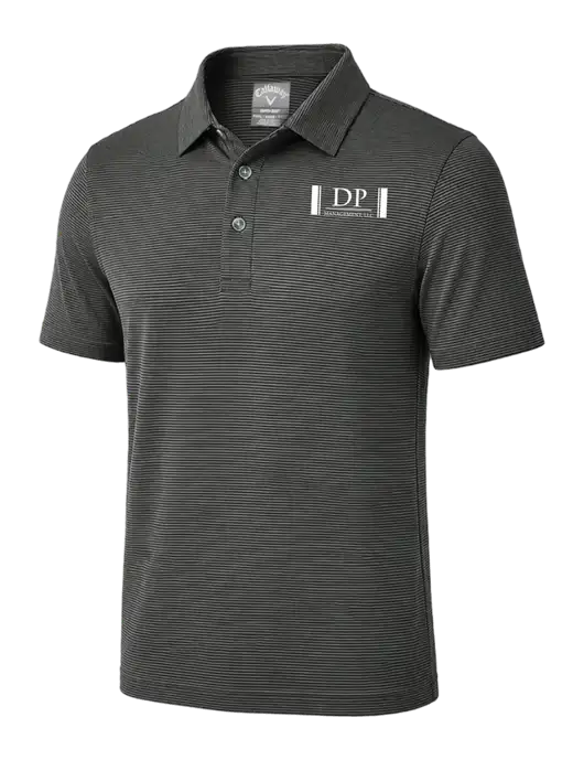 Callaway Black Fine Line Stripe Polo w/DP Management Logo