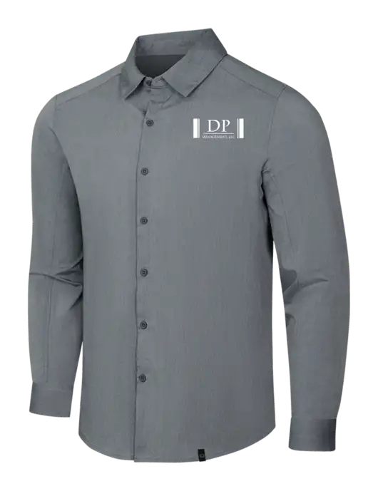 OGIO Medium Grey Heather Commuter Woven Shirt w/DP Management Logo