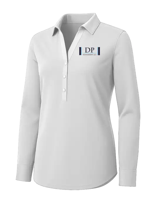 Womens White City Stretch Shirt w/DP Management Logo