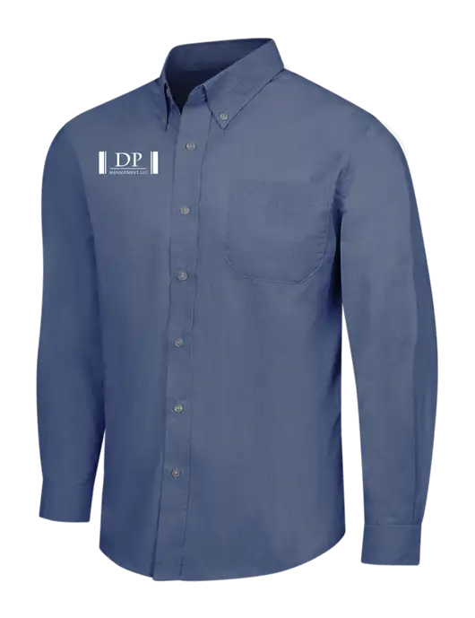Light Navy Crosshatch Easy Care Shirt w/DP Management Logo