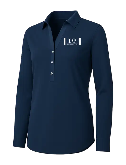 Womens Navy City Stretch Shirt w/DP Management Logo