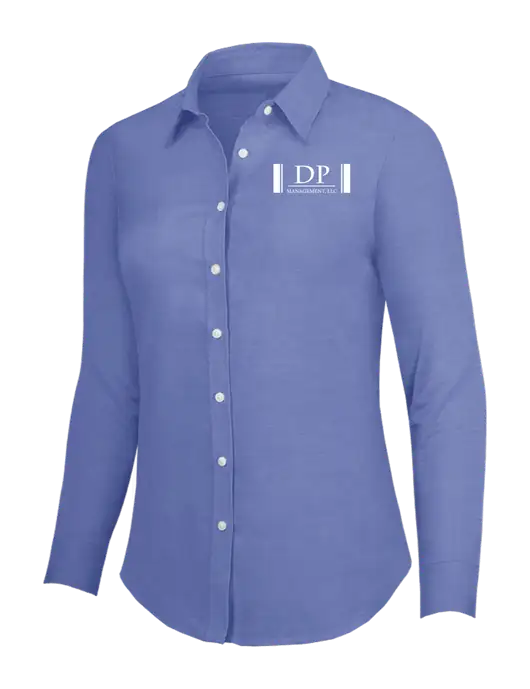 Navy Womens SuperPro Oxford Shirt w/DP Management Logo