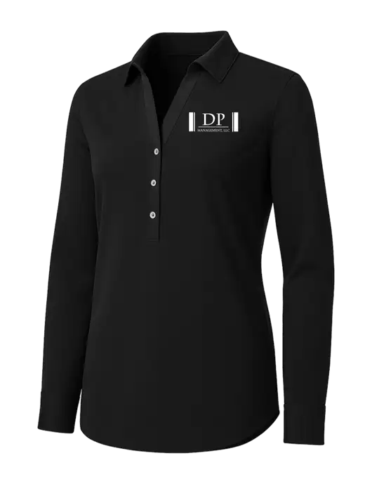 Womens Black City Stretch Shirt w/DP Management Logo