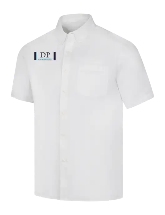 Short Sleeve White Superpro React Twill Shirt w/DP Management Logo