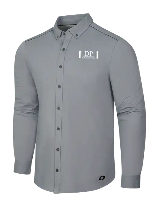 OGIO Medium Grey Heather Modern Code Stretch Button-Up Shirt w/DP Management Logo