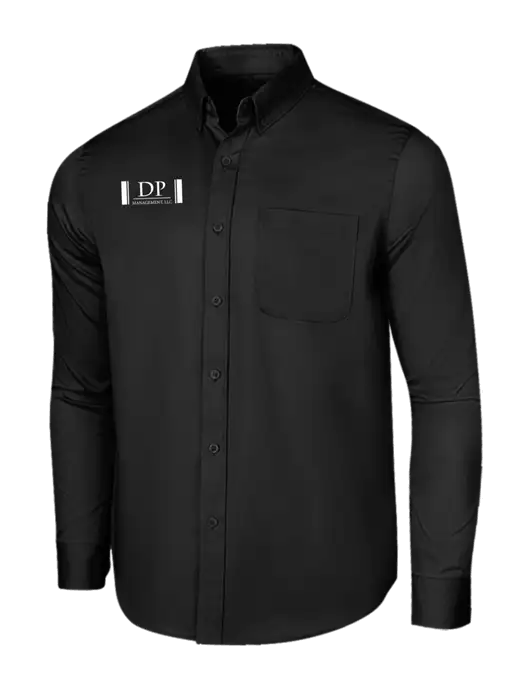 Long Sleeve Deep Black Superpro React Twill Shirt w/DP Management Logo