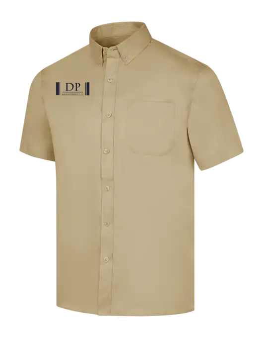Short Sleeve Dark Tan Superpro React Twill Shirt w/DP Management Logo