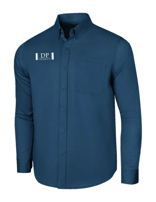 Long Sleeve Light Navy Superpro React Twill Shirt w/DP Management Logo