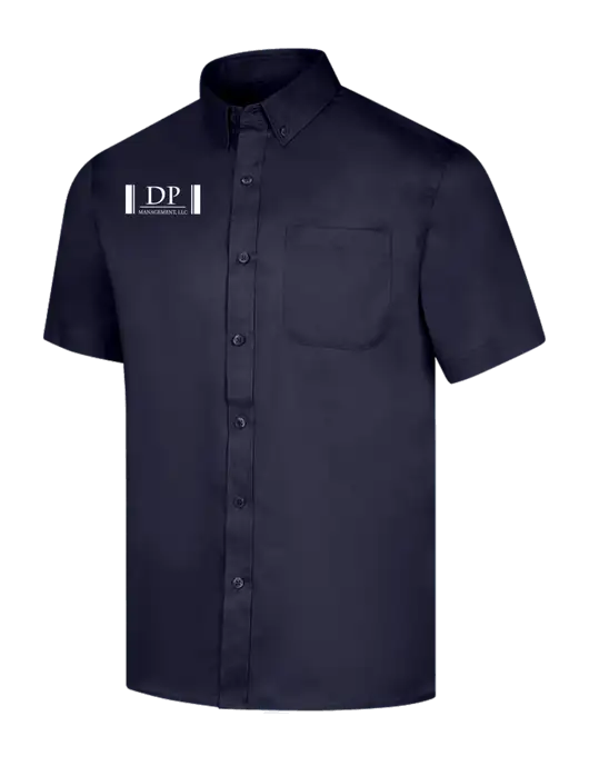 Short Sleeve Navy Superpro React Twill Shirt w/DP Management Logo