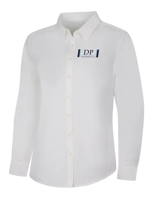 Womens White Long Sleeve Superpro React Twill Shirt w/DP Management Logo