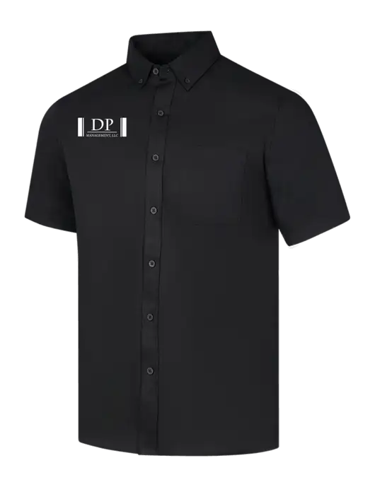 Short Sleeve Deep Black Superpro React Twill Shirt w/DP Management Logo