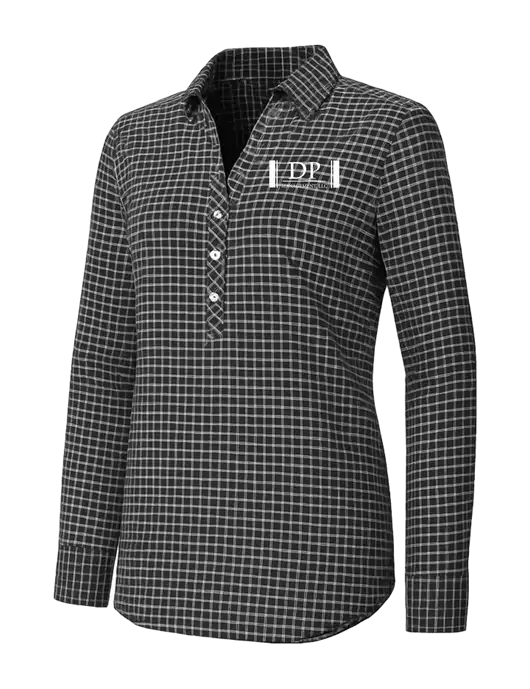 Womens Dark Grey/White City Stretch Shirt w/DP Management Logo