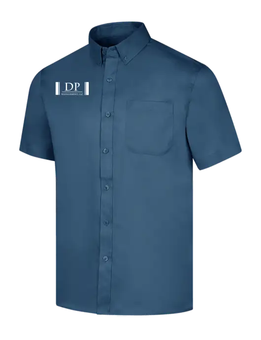 Short Sleeve Light Navy Superpro React Twill Shirt w/DP Management Logo