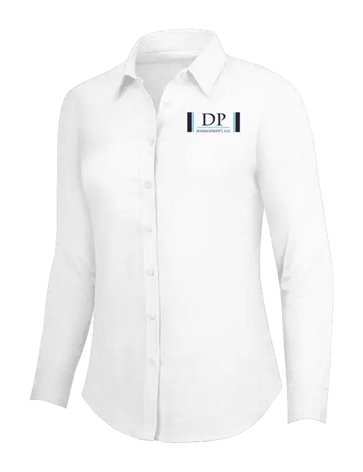 White Womens SuperPro Oxford Shirt w/DP Management Logo