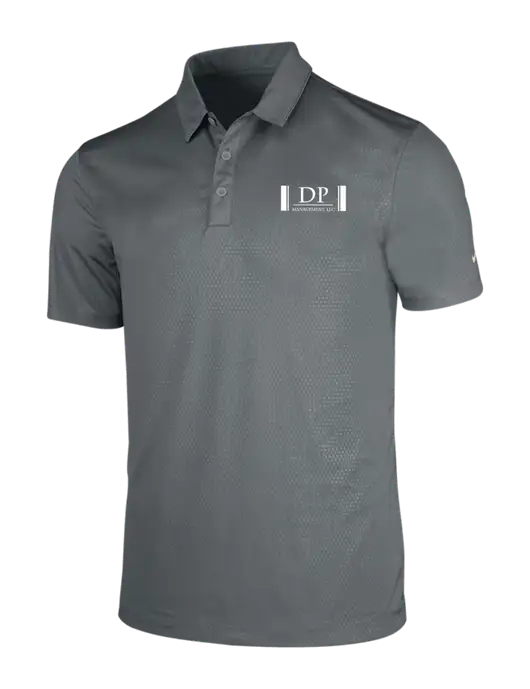 NIKE Medium Grey Dri-Fit Embossed Tri-Blade Polo w/DP Management Logo