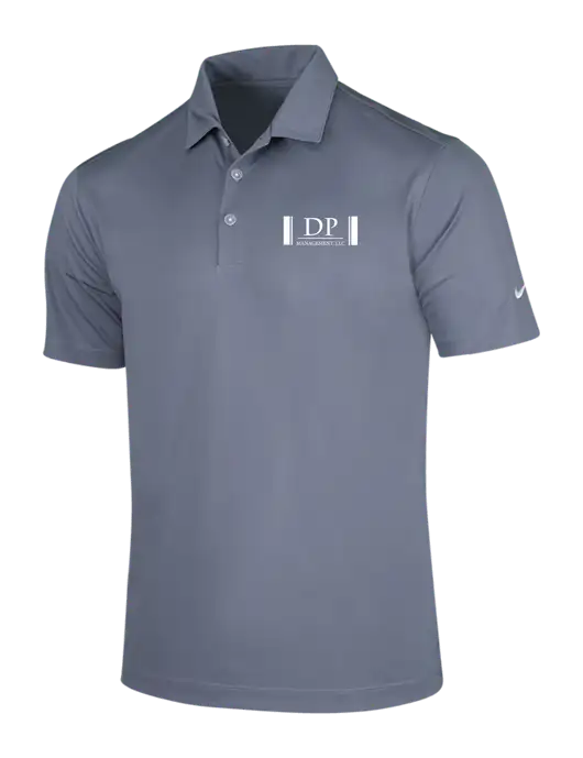 NIKE Medium Grey Dri-Fit Vertical Mesh Polo w/DP Management Logo