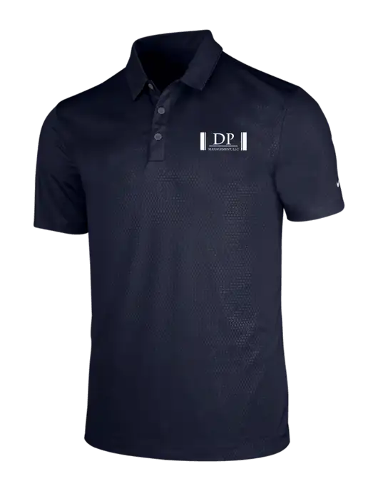 NIKE Dark Navy Dri-Fit Embossed Tri-Blade Polo w/DP Management Logo