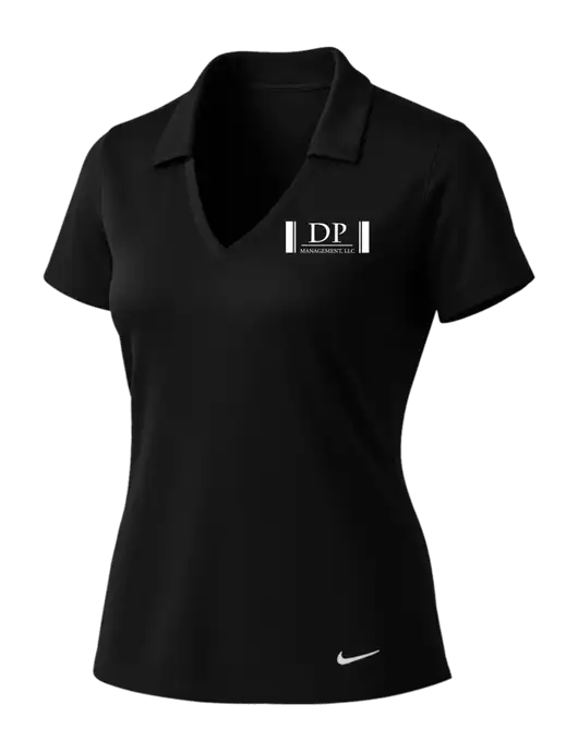 NIKE Black Womens Dri-Fit Vertical Mesh Polo w/DP Management Logo