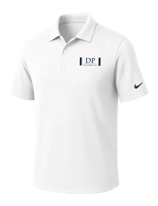 NIKE White Dri-Fit Micro Pique Polo w/DP Management Logo