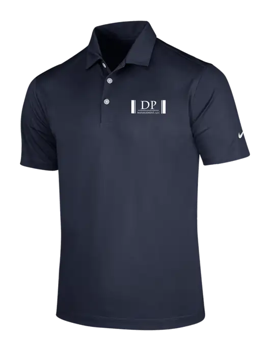 NIKE Dark Navy Dri-Fit Vertical Mesh Polo w/DP Management Logo