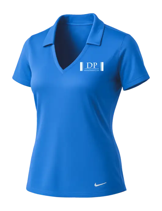 NIKE Carolina Blue Womens Dri-Fit Vertical Mesh Polo w/DP Management Logo