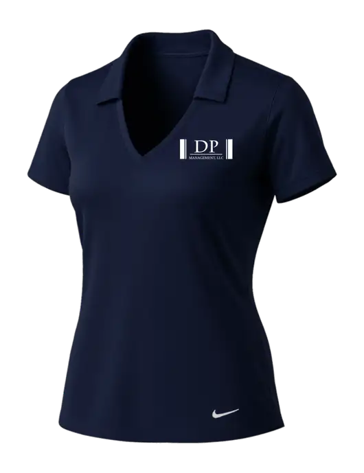 NIKE Dark Navy Womens Dri-Fit Vertical Mesh Polo w/DP Management Logo