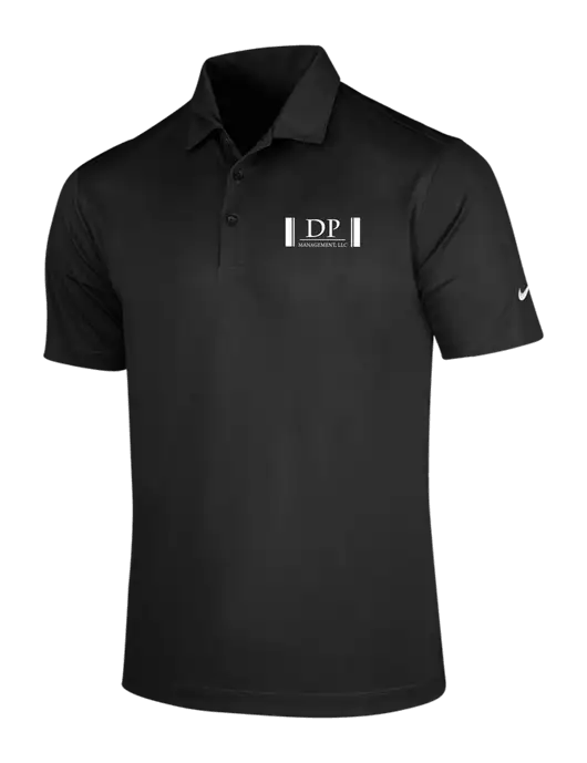 NIKE Black Dri-Fit Vertical Mesh Polo w/DP Management Logo
