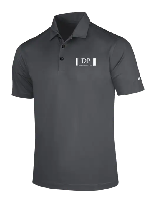 NIKE Dark Grey Dri-Fit Vertical Mesh Polo w/DP Management Logo