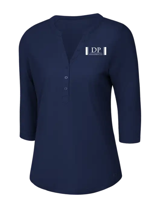 OGIO Navy Jewel Henley w/DP Management Logo