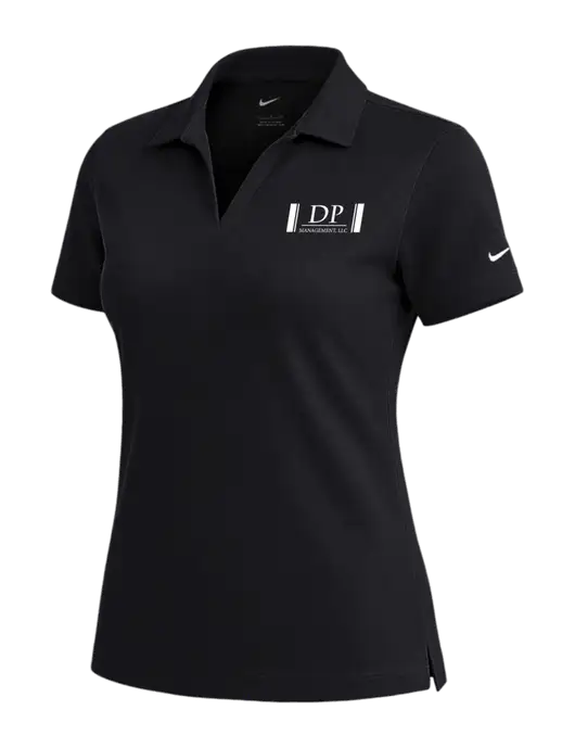 NIKE Black Womens Dri-Fit Micro Pique Polo w/DP Management Logo