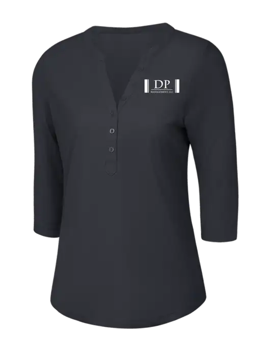 OGIO Charcoal Grey Jewel Henley w/DP Management Logo