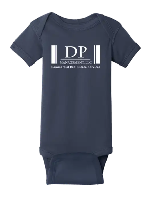 Rabbit Skins Navy Infant Short Sleeve Baby Rib Bodysuit w/DP Management Logo