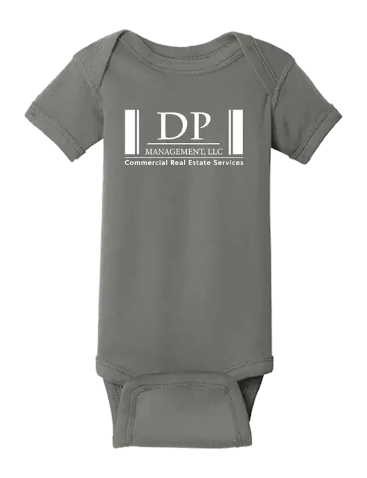 Rabbit Skins Charcoal Infant Short Sleeve Baby Rib Bodysuit w/DP Management Logo
