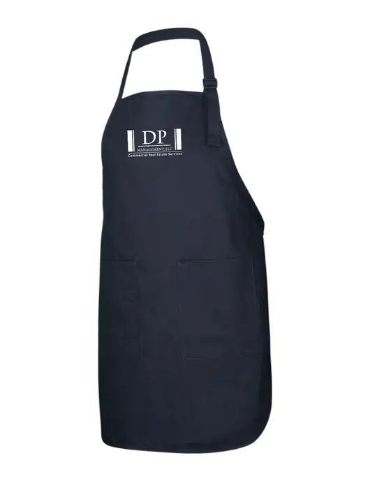 Full-Length Black Apron With Pockets w/DP Management Logo