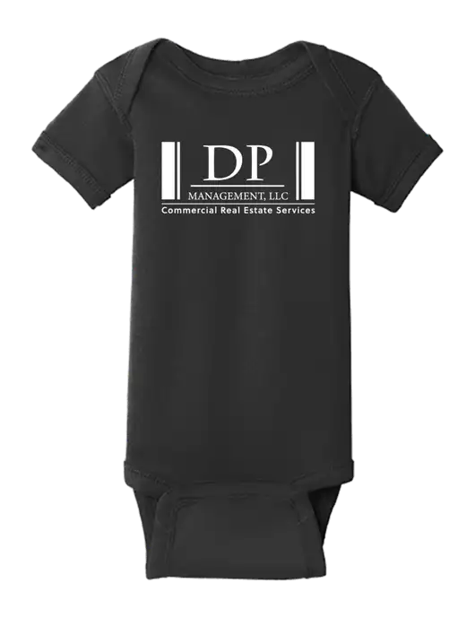 Rabbit Skins Black Infant Short Sleeve Baby Rib Bodysuit w/DP Management Logo