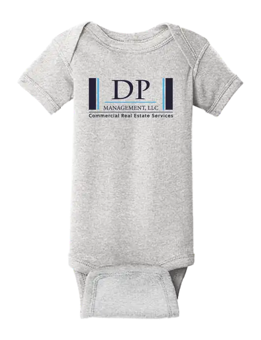 Rabbit Skins Light Grey Heather Infant Short Sleeve Baby Rib Bodysuit w/DP Management Logo