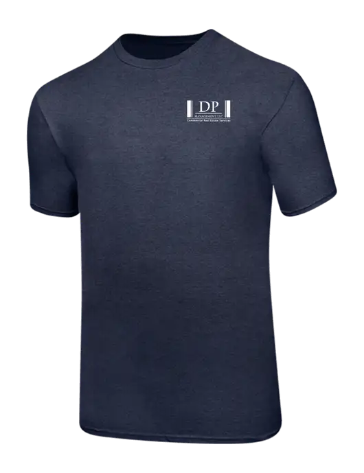 Ring Spun Heather Navy 4.5 oz T-Shirt w/DP Management Logo