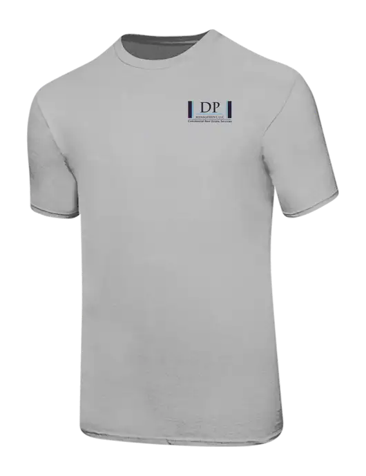 Ring Spun Silver 4.5 oz T-Shirt w/DP Management Logo