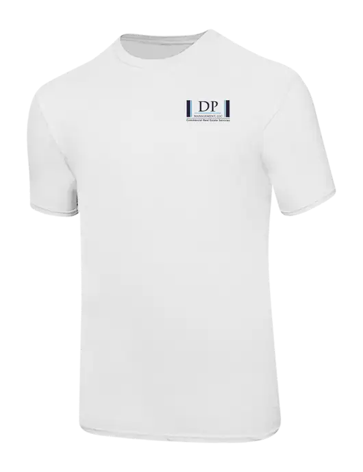 Ring Spun White 4.5 oz T-Shirt w/DP Management Logo
